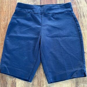 Croft & Barrow Navy Slip on Bermuda Shorts, Size 4 Petite